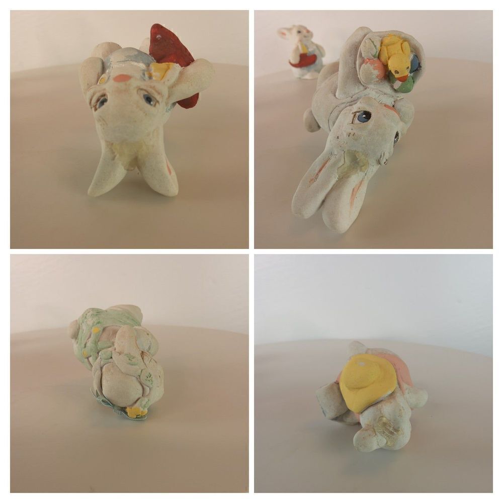 Set of four clay bunny rabbits - Picture 7 of 8